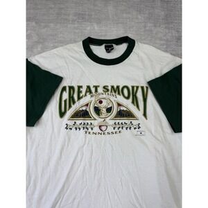 Vtg Destination Shirt Mens XL White‎ 2 Toned Smoky Mountains 90s Single Stitch